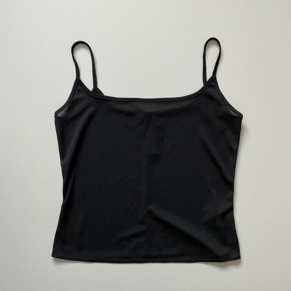 Laundry by Shelli Segal Black Sheer Small Tank Top